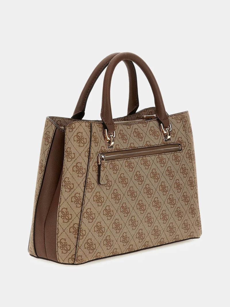 Guess Kerima Bamboo Top Handle – Natural/Latte Logo