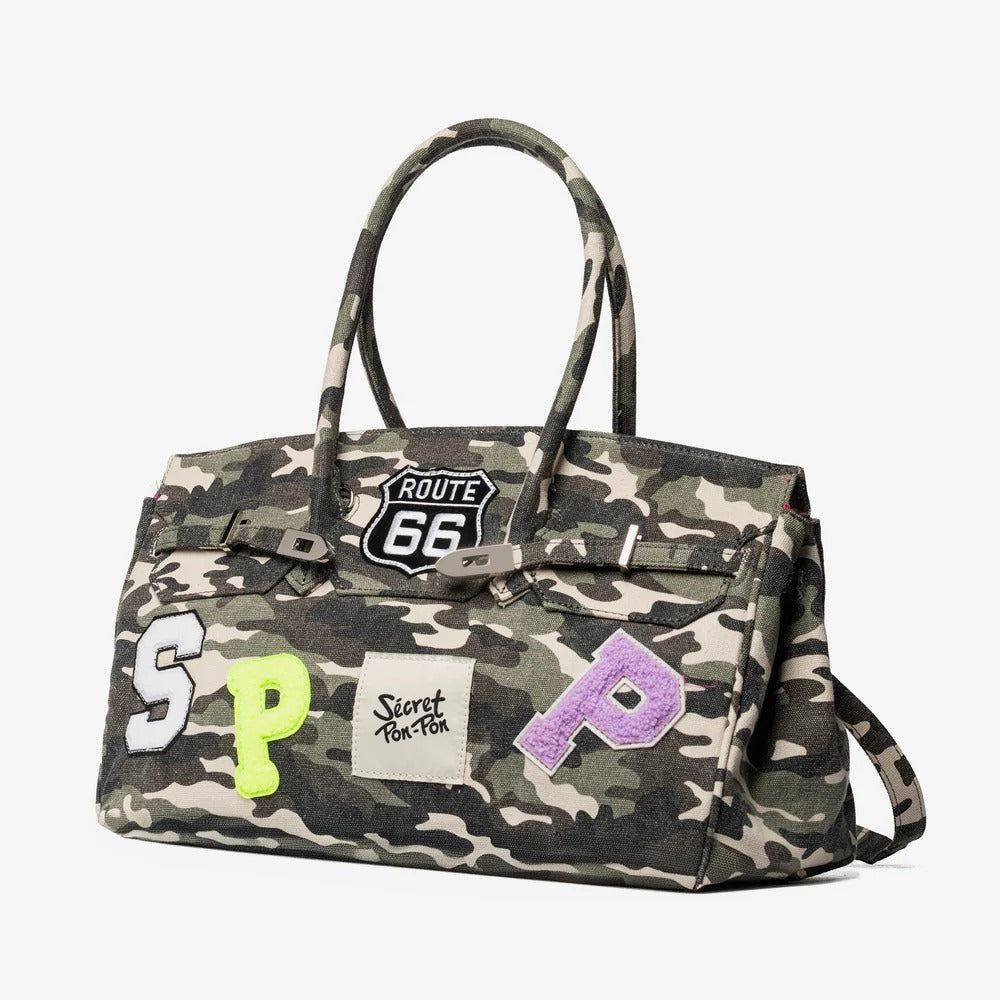 SECRET PON-PON Borsa A Spalla Grace Canvas M Donna